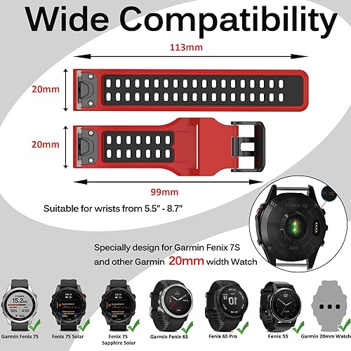 Miniatura 2 de Miimall Correa de repuesto compatible con Garmin Fenix 7, 0.866 pulgadas de ancho, de silicona suave, impermeable, para Garmin Fenix 77 Solar7