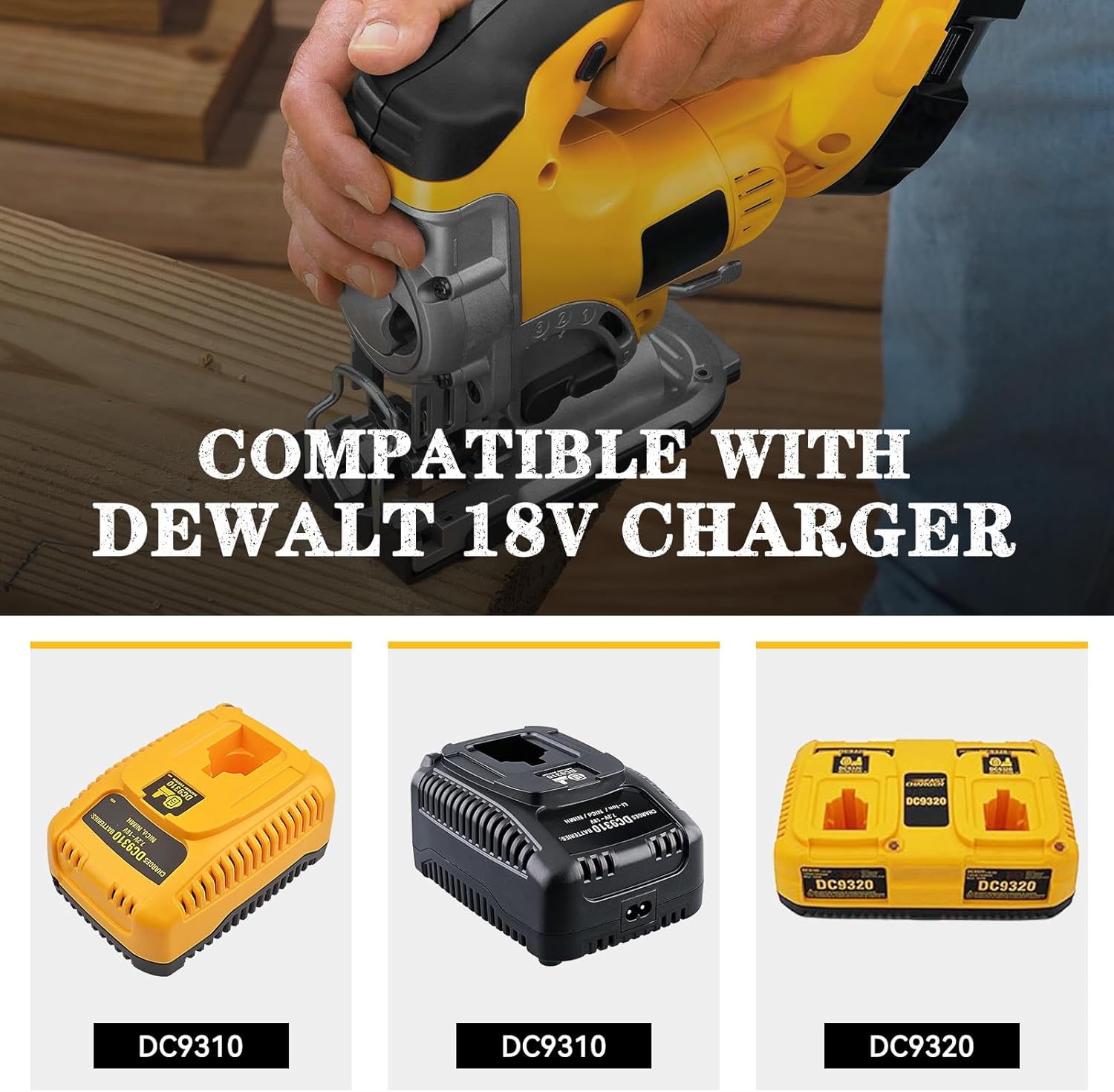 2Pack DC9096 18V 4.6Ah Replacement for Dewalt Battery Compatible with Dewalt 18V Battery DC9098 DC9099 DC970 DW9095 DW9096 DW9098 DW9099 DE9095 DE9096 DE9098 Cordless Power Tools