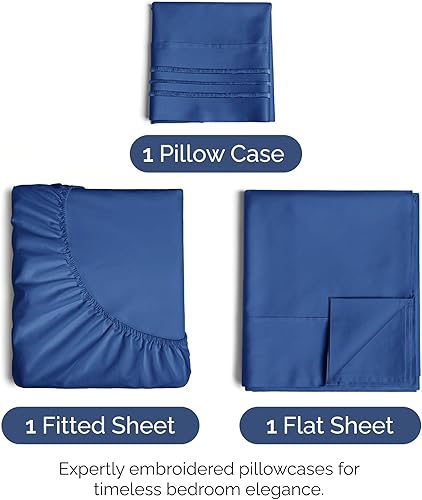 Vista 149 de Juego de sábanas de 4 piezas tamaño king, extrasuaves, transpirables y refrescantes con esquinas profundas, sábanas de fácil ajuste y sin arrugas