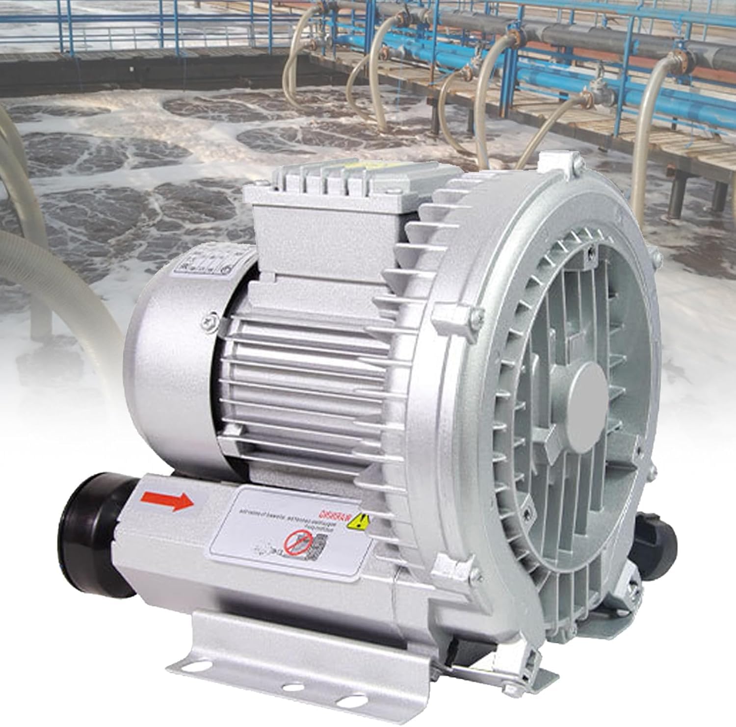 Generico Dmuchawa wirowa do stawów i oczyszczalni, przemysłowa dmuchawa regeneracyjna 550 W/220 V, wydajne rozwiązanie wentylacyjne.