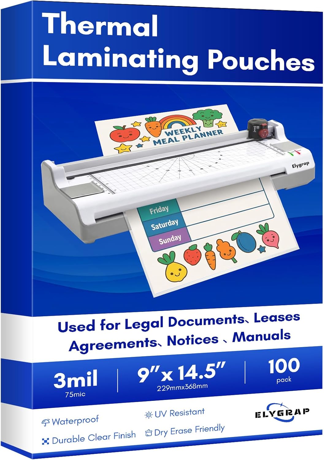 200 Pack Legal Size Laminating Sheets 8.5"x14" (9x14.5) - 3Mil Thick Clear Thermal Pouches for Documents, Compatible with All Laminators - Acid-Free & Bubble-Free Protection