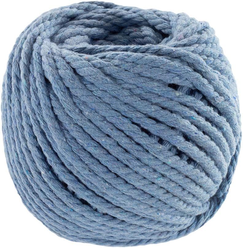 Craft County DIY Crochet, Knitting, and Macramé Cotton Rope – for Handmade Decorations - 50 M Lengths (Cement, 5 mm)