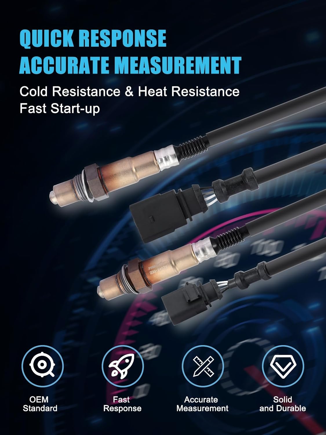 TAUTOY 250-24672 O2 Oxygen Sensor Downstream 2PCS for Audi A3/A4/A5/A6/A8/Q3/TT Quattro, Q5, S5, allroad & Volkswagen Beetle, CC, Eos, Golf, GTI, Tiguan, Passat, Touareg & Porsche Cayenne