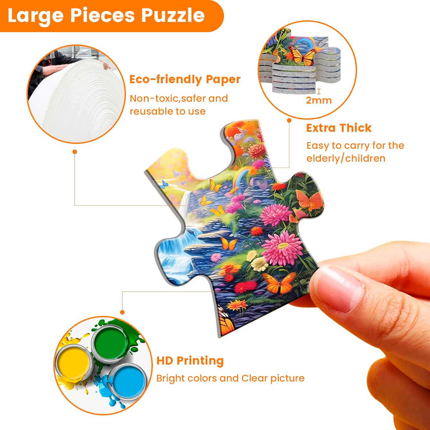 4 Packs 36 Large Piece Puzzle for Seniors - Dementia Puzzles for Elderly Adults,Alzheimer’s Puzzles Memory Cognitive Games for Elderly Seniors with 4 Storage Bags image 4
