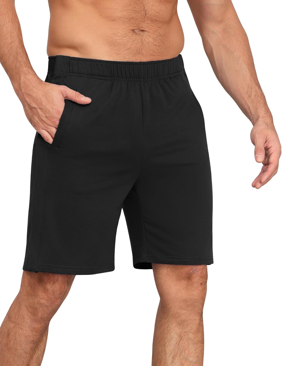 Deyeek Unisex Tear Away Shorts 9" Snap On Athletic Shorts Cotton Post Knee Hip Surgery Recovery Lounge Short with Pockets - Image 2