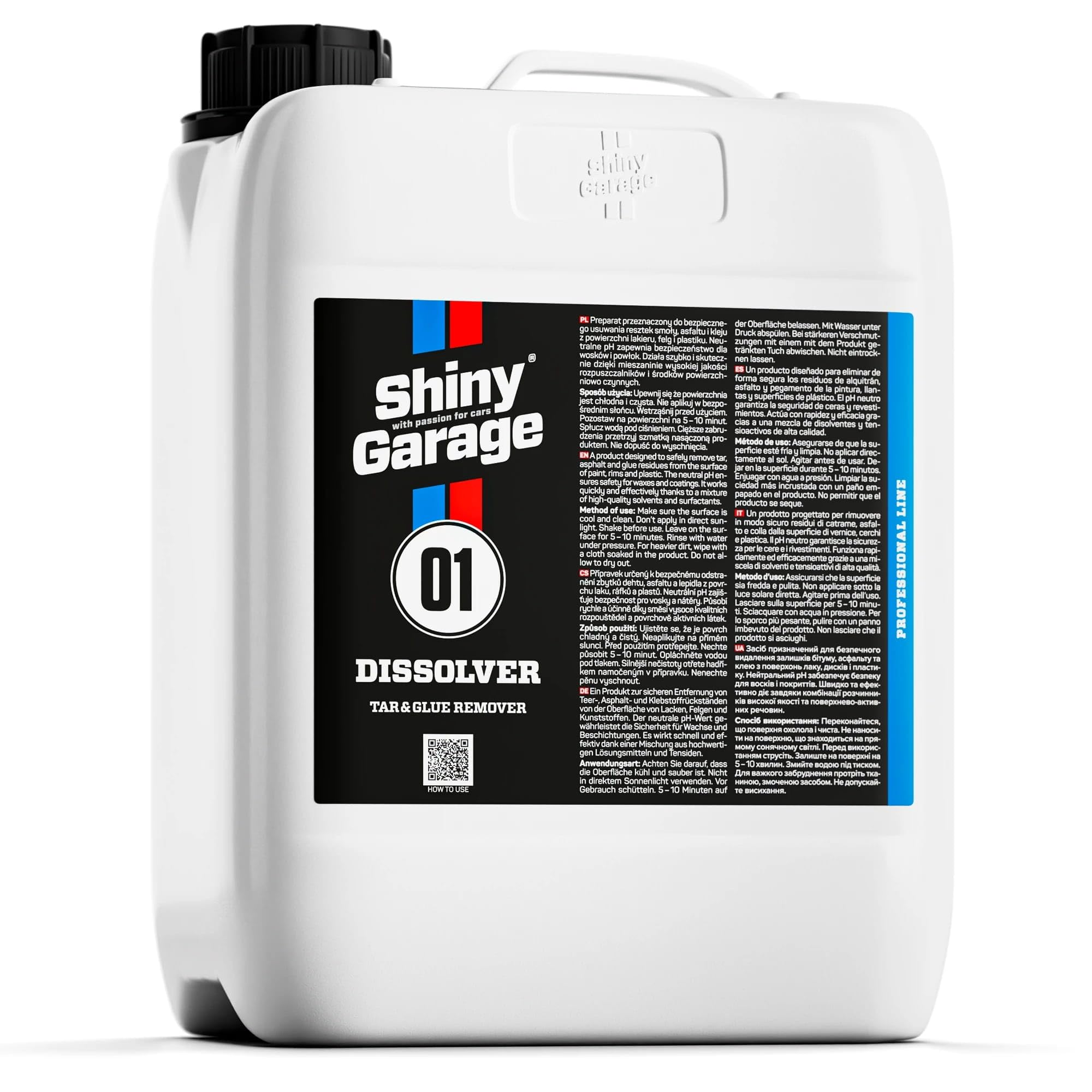 Shiny Garage Dissolver Tar&Glue Remover 5 L | Teerentferner & Klebereste Entferner Für Lack Felgen Kunststoff Schonend Schnellwirksam
