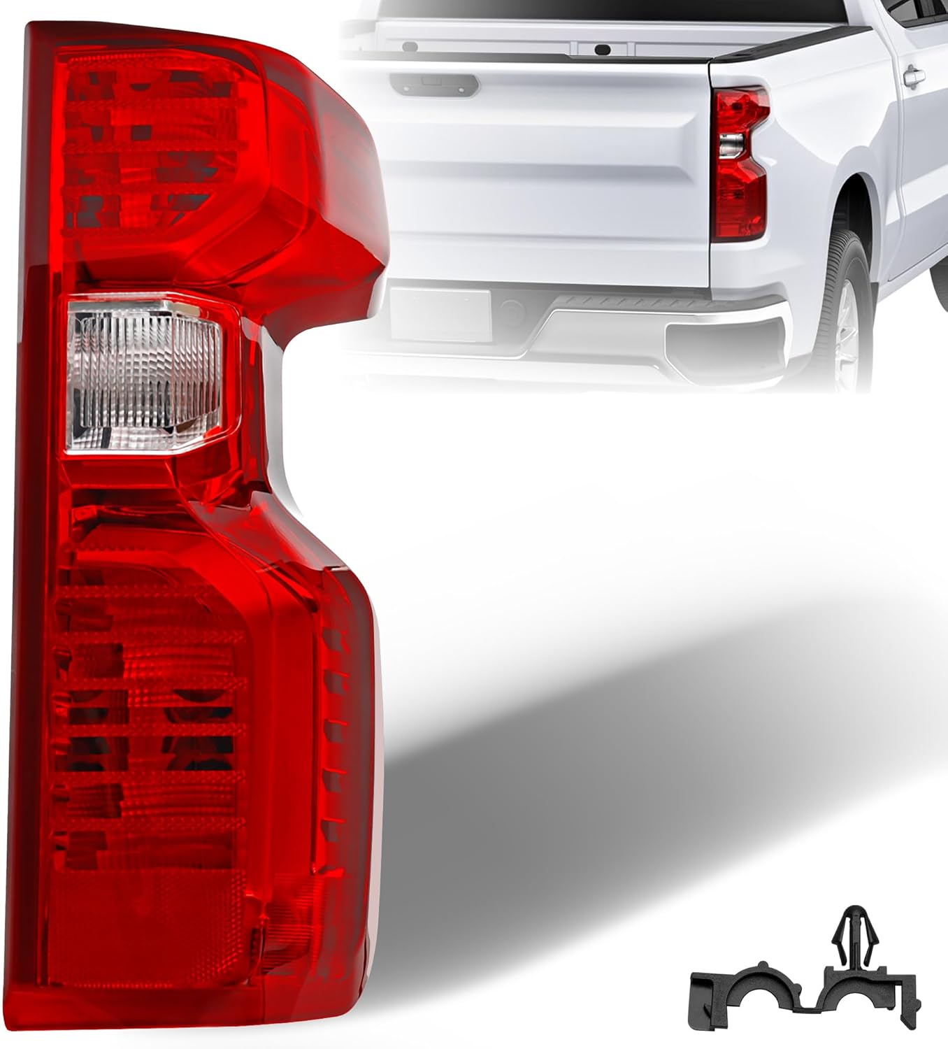 Brake Tail light Compatible with 2019-2023 Chevy Silverado 1500 and 2500/3500HD 2020-2023 - Rear Taillight Assembly Replace for GM2801308 and 84554657 - Right Passenger Side - Halogen Type Halogen Type - Passenger Right RH