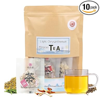 YI CAO AN-Chrysanthemum Cassia Seed Orange Peel Honeysuckle Stay Up Late Tea Bags-10 Teabags, 2.82 Ounces-Herbal Tea-Caffeine Free-Helps to Clear Heat, Detoxify