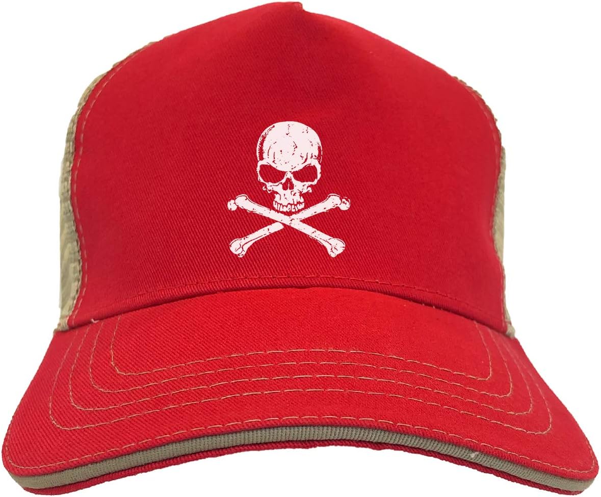 Tcombo Skull and Crossbones - Pirate Dead Twill Soft Mesh Trucker Hat