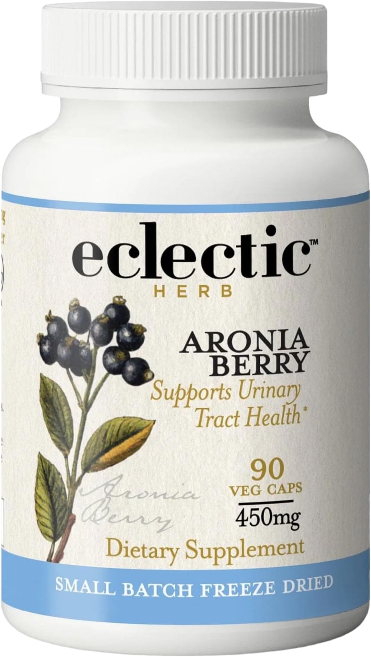 Eclectic Institute Raw Freeze-Dried Organic Aronia Berry Capsules | Supports Heart, Immune System, Digestive, and Urinary Tract Health | 90 CT (450 mg)