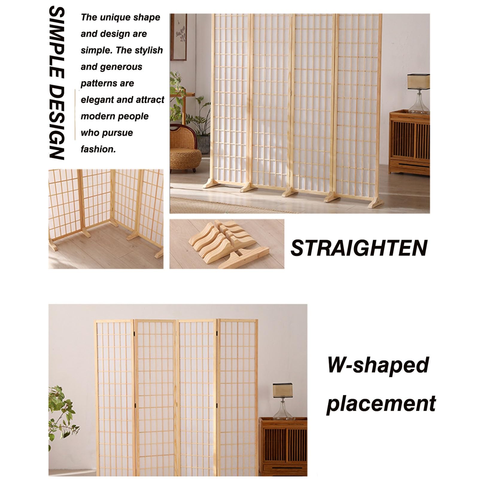 Écran D'intimité De Séparation De 3/4/5/6 Pièces, Cloison Murale D'intimité en Bois Indépendante, Utilisée dans Le Bureau De La Chambre (Size : W40xH170/5 Panels)