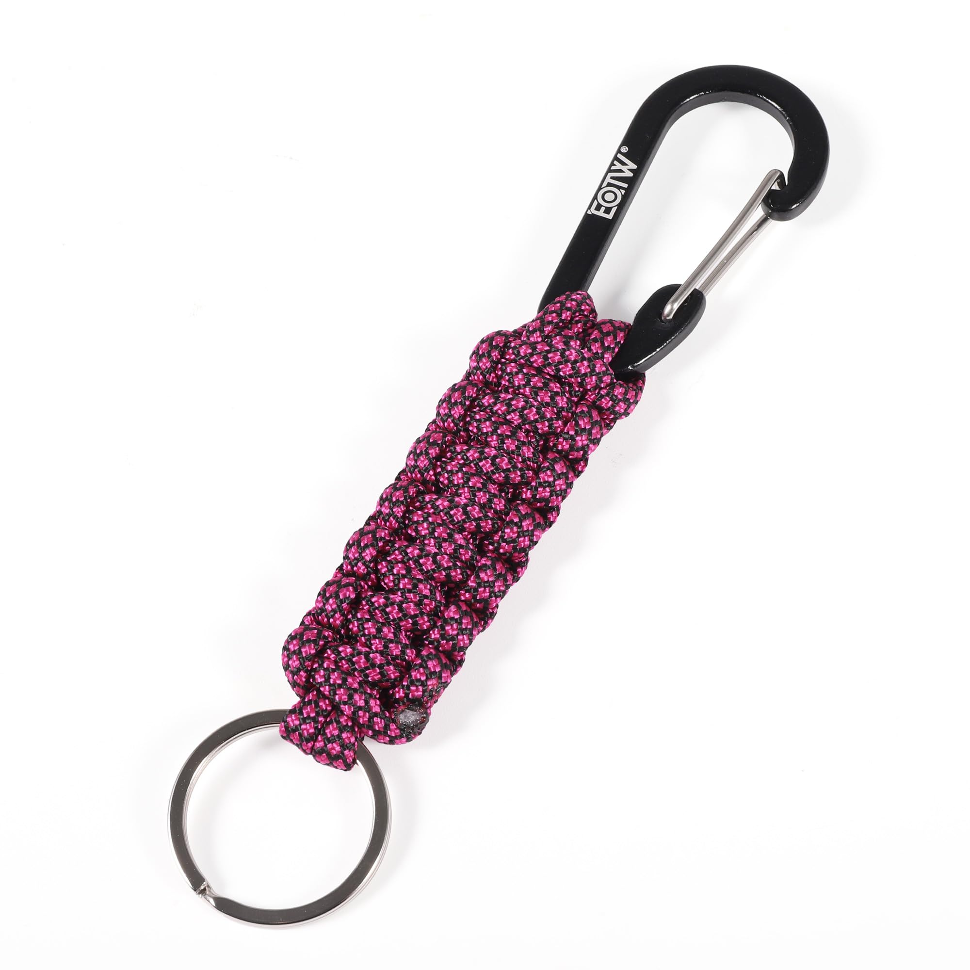 EOTW Paracord Schlüsselanhänger Karabiner Karabinerhaken D Ring Schlüsselband Schlüsselring für Motorrad Auto Camping Wandern Männer Frau Kinder (1 Rosa Punkte)