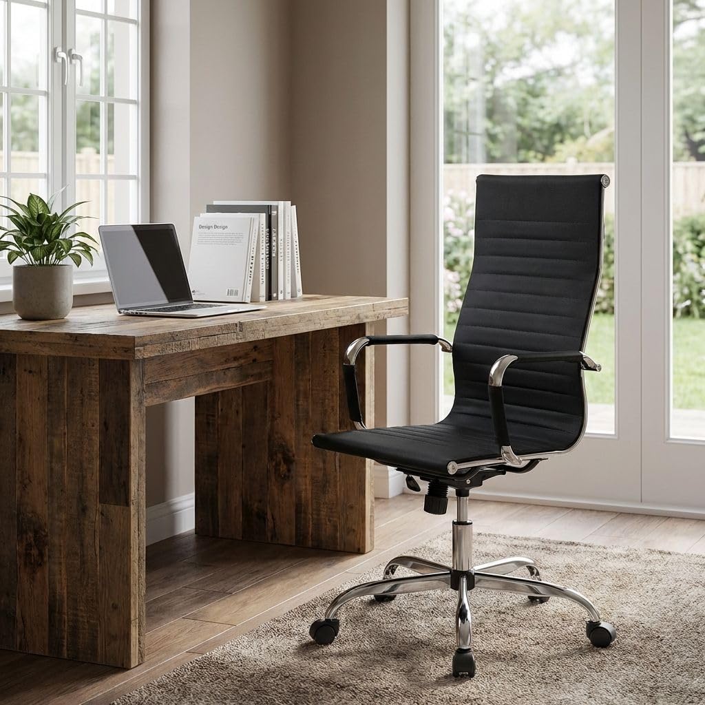 HEMAX Poltrona Direzionale Helsinki con Seduta Ergonomica Regolabile, Sedia | Sedia da Ufficio, Seduta Ergonomica Regolabile, Professionale per Studio e Lavoro, Design Elegante in Tessuto Tecnico