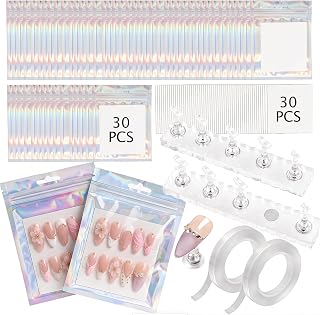 nail packaging, pressed nail bag, press nail storage box with nail rack and transparent pouch