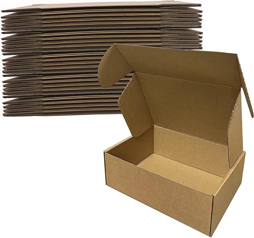 Cajas de envío de 9 x 6 x 3 pulgadas, paquete de 25 cajas de cartón corrugado marrón para embalaje de pequeñas empresas, cajas para regalos de
