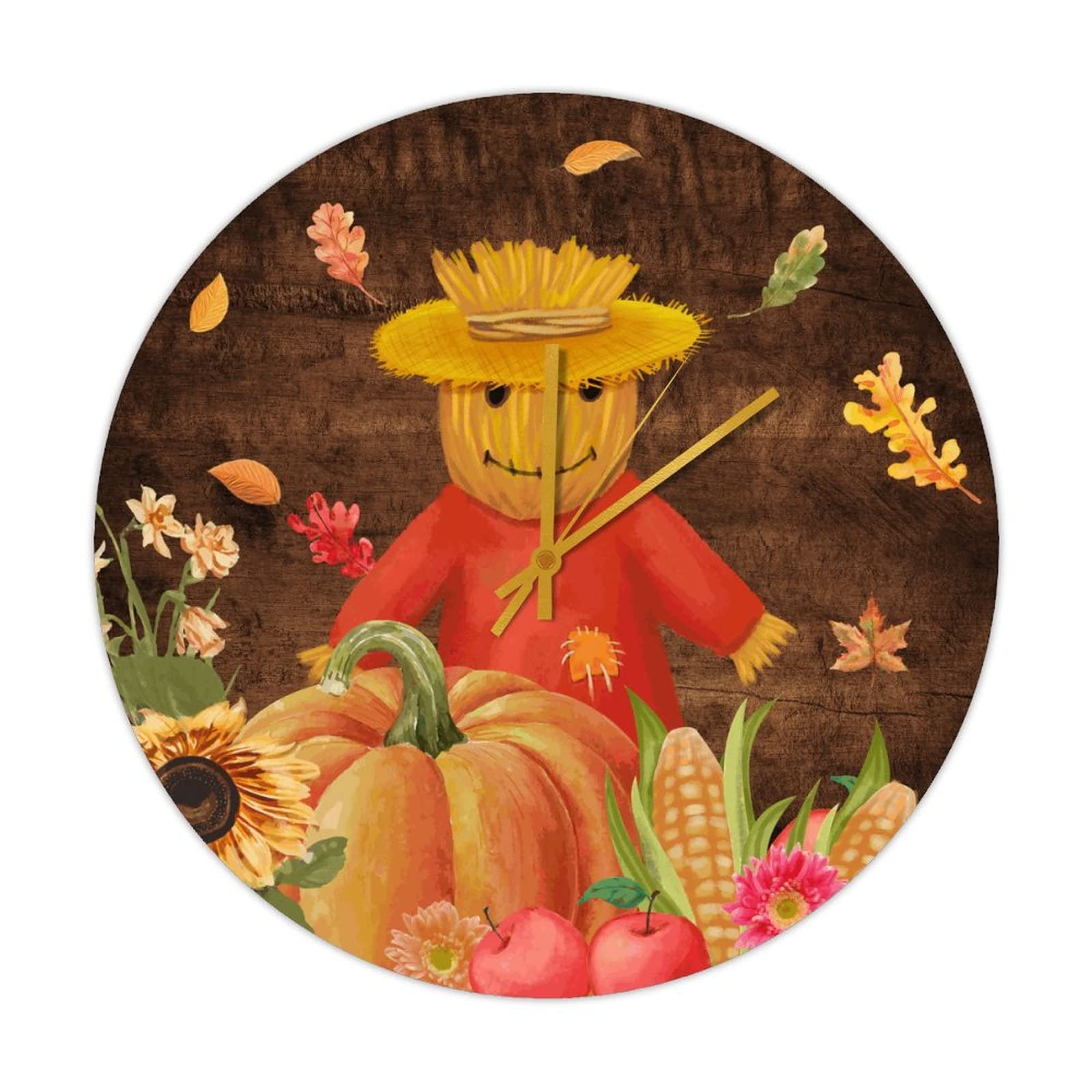 Horloge murale ronde en bois silencieuse pour un sommeil sans tic-tac