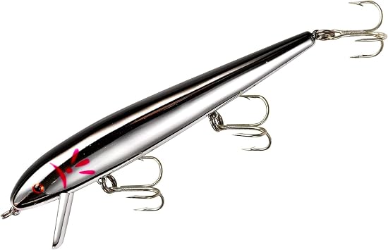 Cotton Cordell Red-Fin Crankbait Bass Fishing Lure, Accessories for Freshwater Fishing and Saltwater Fishing Tackle, 5", 5/8 oz, Chrome Black Back