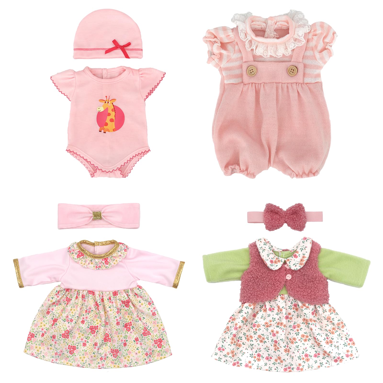 American Girl Doll Clothes ARTST Baby Doll Clothes,8 Set 14-16