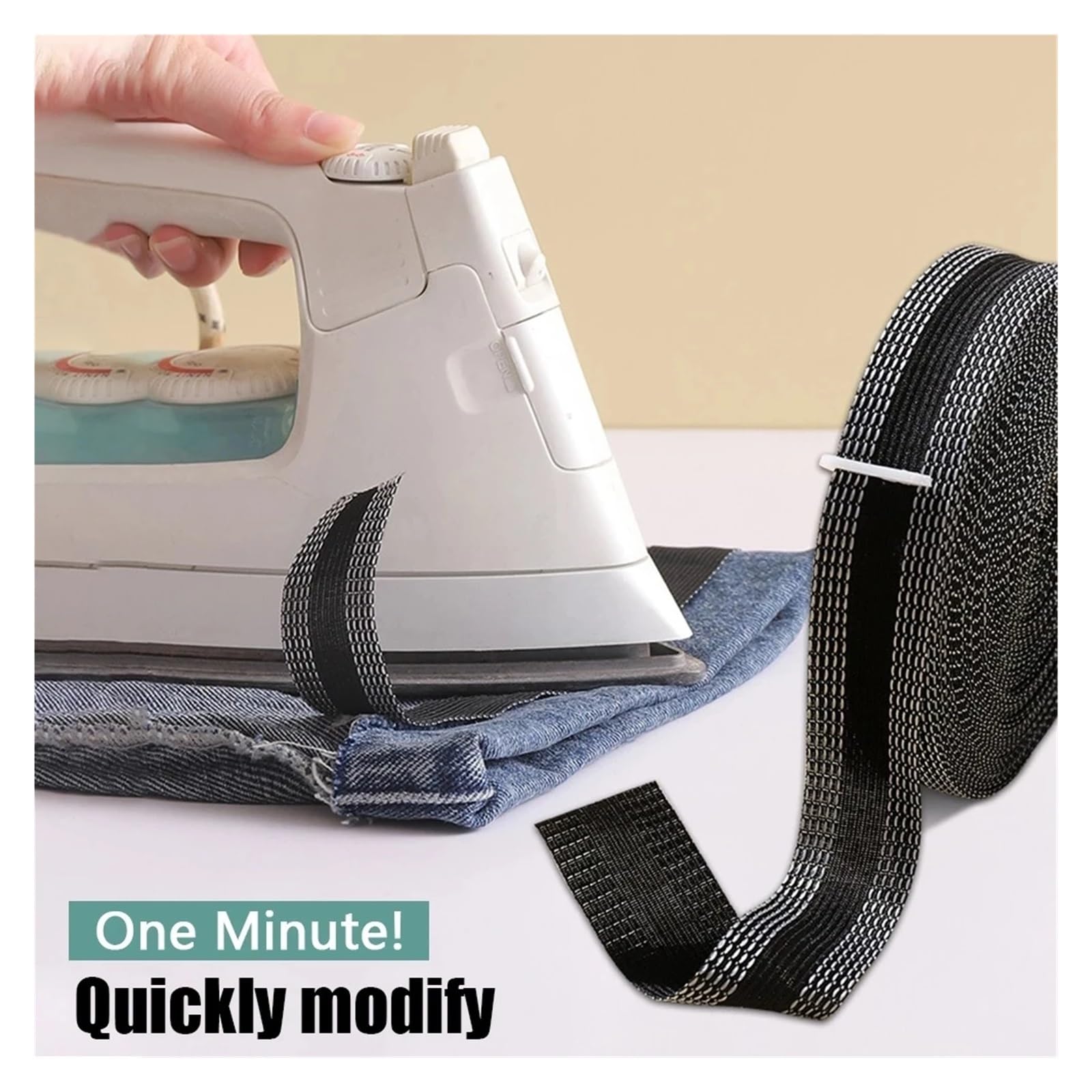 Säumband Bügelband zum Bügeln, Selbstklebendes Klebeband zur Hosenkantenverkürzung for Hosen, Beinkantenverkürzungsband, Saum aufbügeln, Hosen, Jeans, Kleidung, Länge anpassen, Saumband(Brown,1 Meters