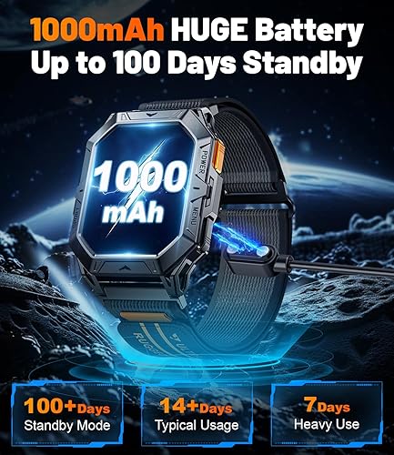 Miniatura 3 de LIGE Relojes inteligentes militares para hombre (respuesta/hacer llamadas), batería de 100 días, reloj inteligente AMOLED de 2.13 pulgadas para