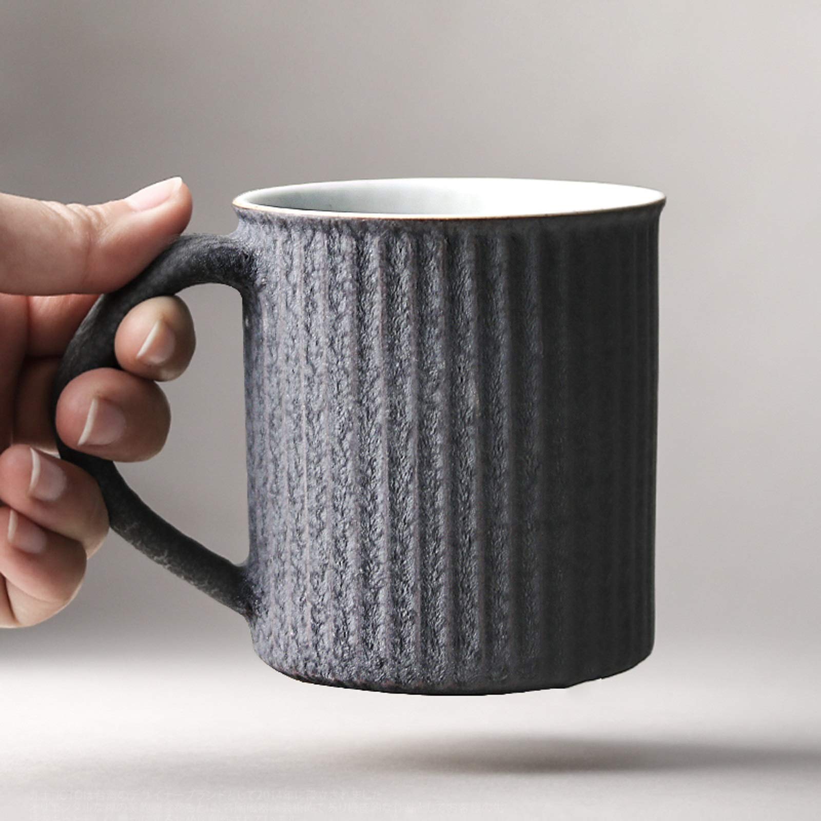 Taza de café de 10 oz, Taza de Porcelana para Espresso, Tazas de café de cerámica a Rayas para té, Bebidas de café, café con Leche, Moca y té, Taza de té