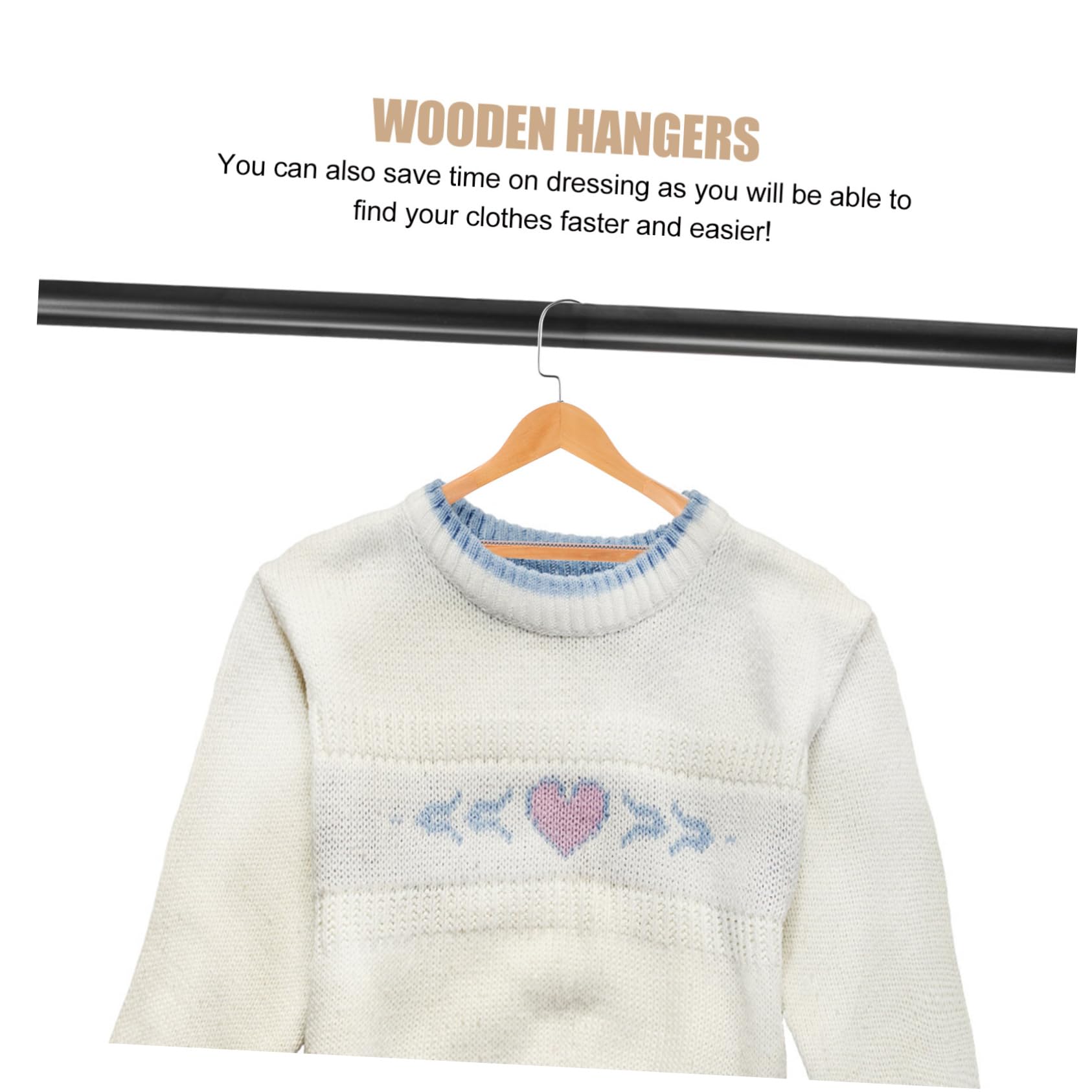 Unomor 4Pcs Solid Wood Clothes Hangers for Coats and Suits Heavy Duty Non Slip Design for Home Closets and Laundry Rooms and Comfortable to Use