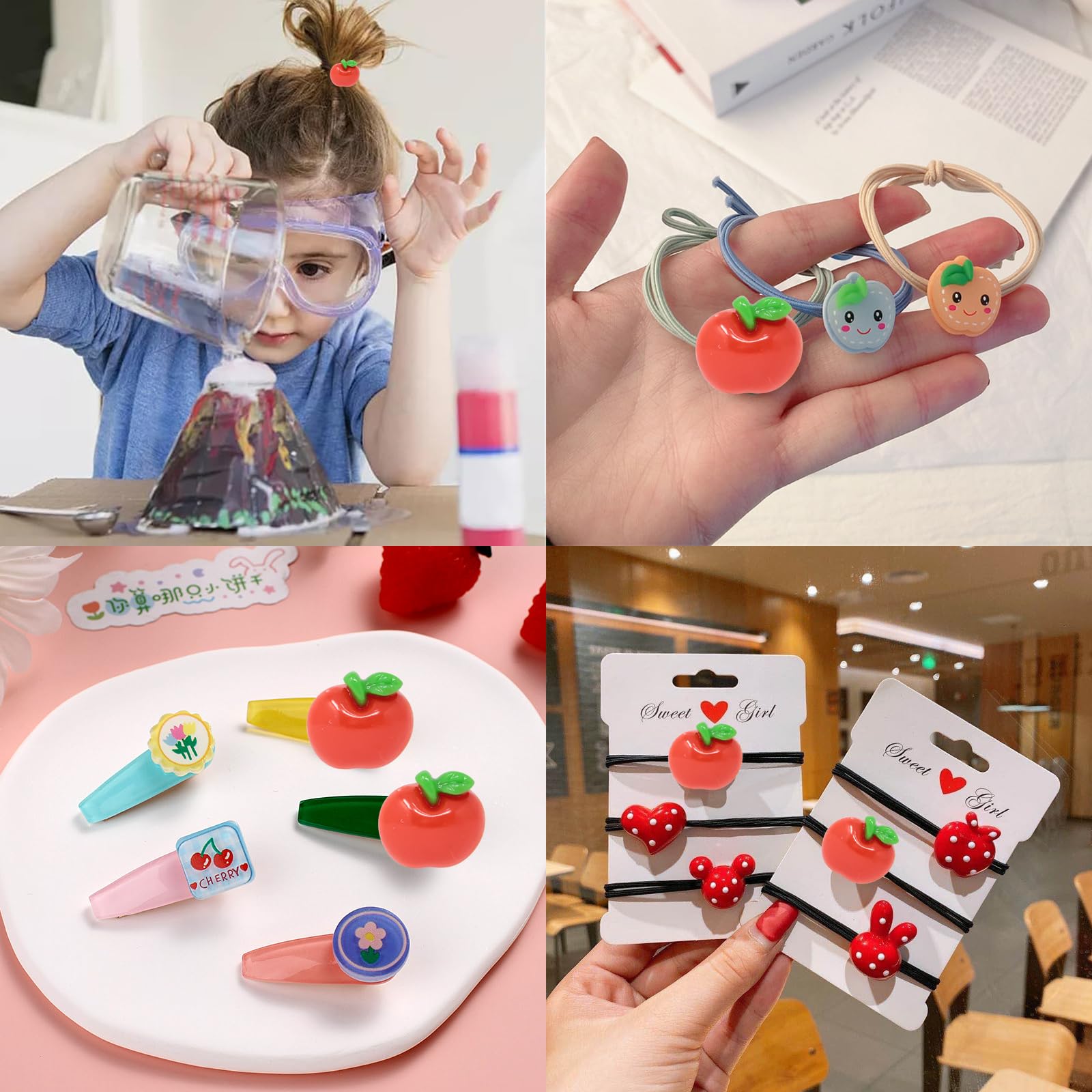 Honbay 50PCS Red Fruit Back to School Flatback Resin Charms Cartoon Sweet Fruit Slime Charms School Supplies Simulated Fruit Resin Embellishments Cute Fruit Food Resin Cabochons Decoration Accessories - Image 3
