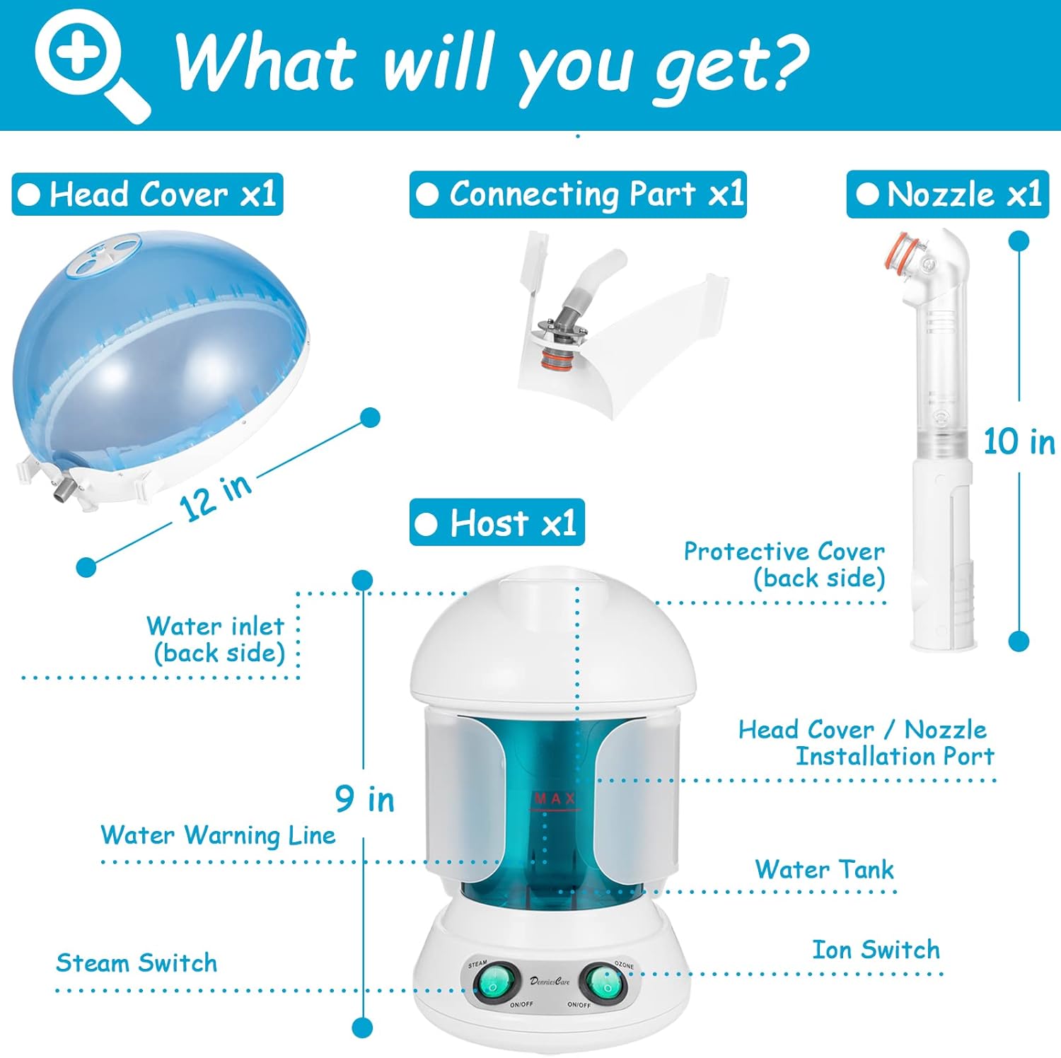 Buy Hair Steamer DenniesCare 2in1 Hair and Facial Steamer Face Steamer