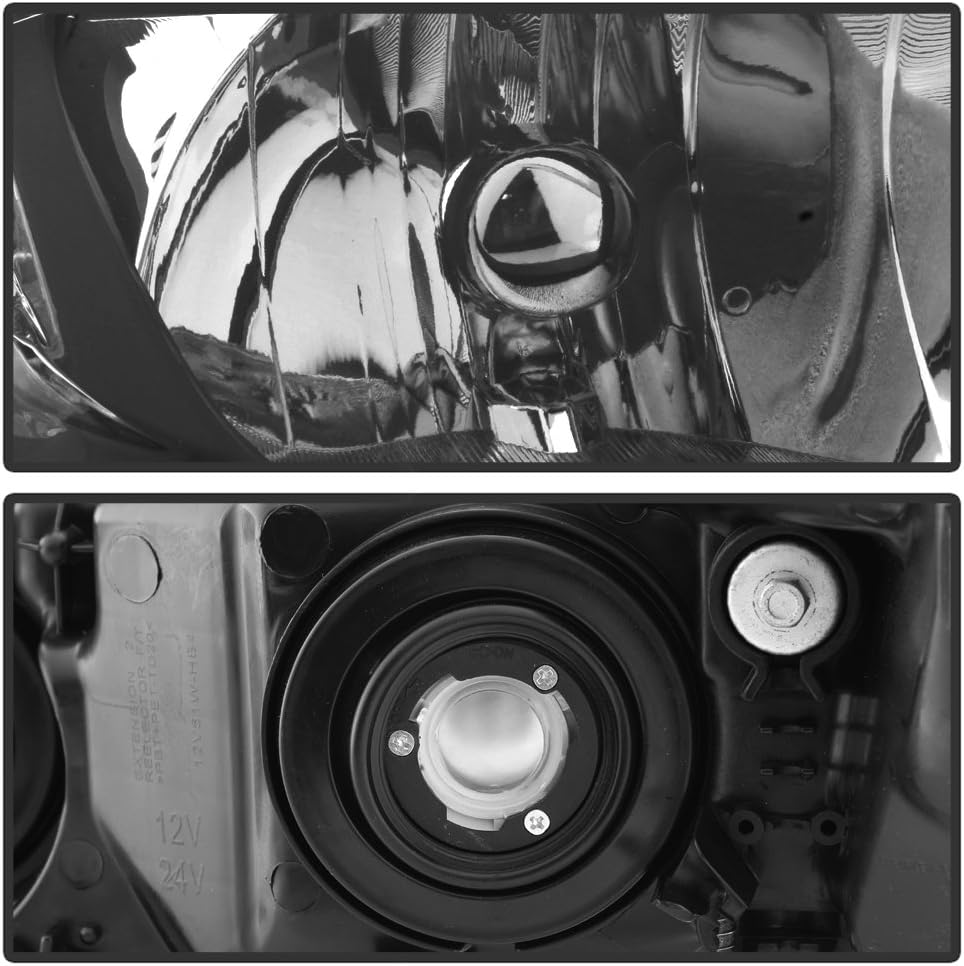 AKKON - For Black 06-11 Honda Civic 4 Doors Sedan Headlights Front Lamps Direct Replacement Left + Right Pair