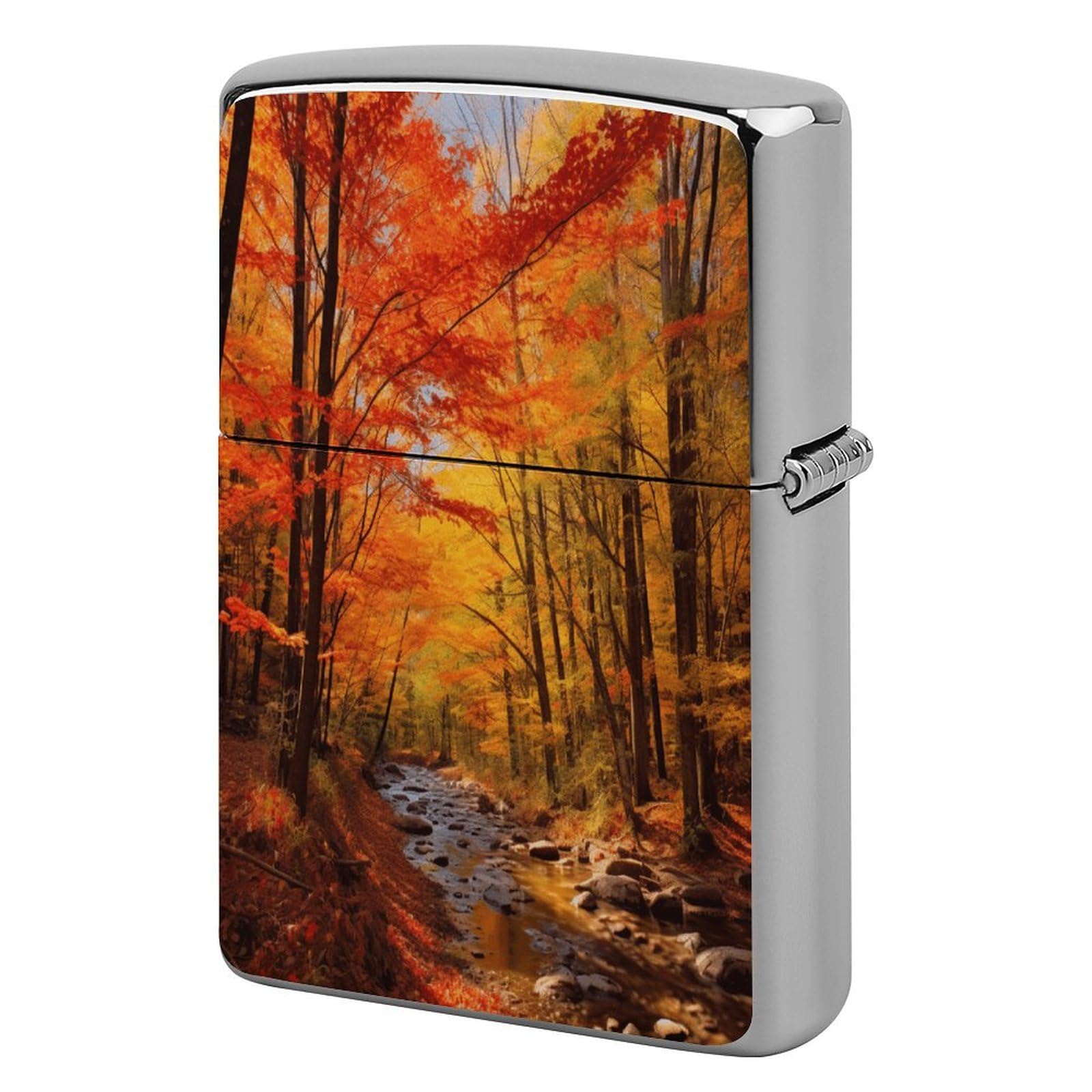 Fodpand Style Fall Foliage Metal Lighter Case Cover Lighter Sleeve