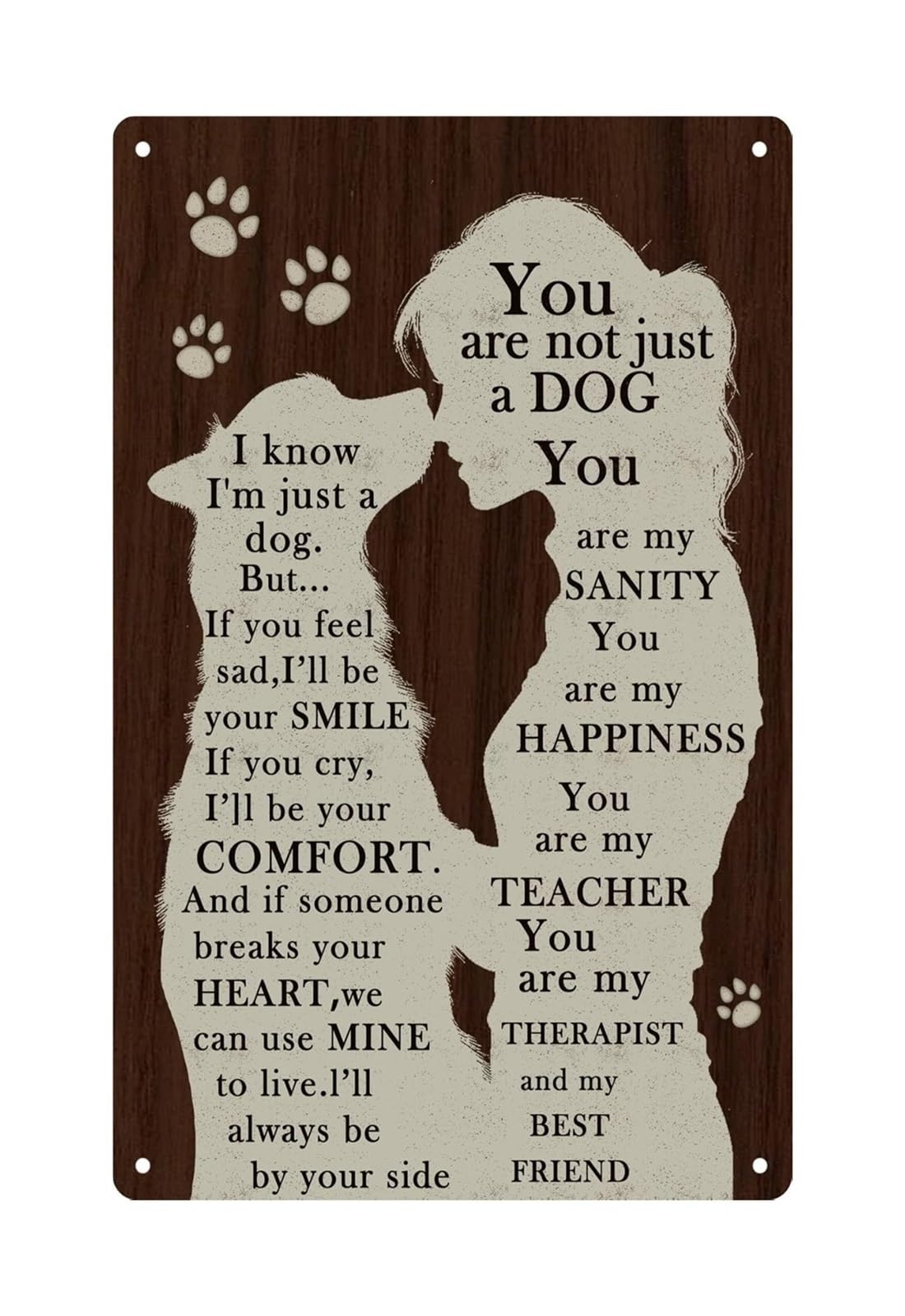 PKNVKZIDK Vintage Dog Bathroom Sign Metal Tin Sign Funny Pet Humor Wall-Art for Home Bathroom Laundry Room 8 X 12 inch