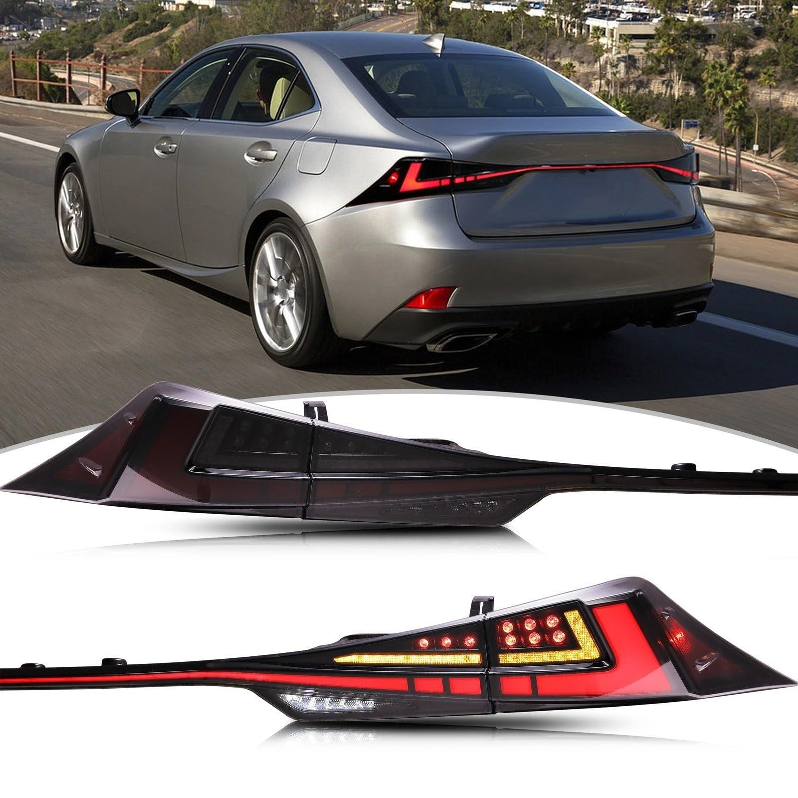 Luz Trasera Para Lexus IS250 IS350 IS200t IS300 3IS Para ISF 2014-2020 Luces Traseras LED Animación Dinámica Montaje Lámparas Intermitentes Luces Traseras