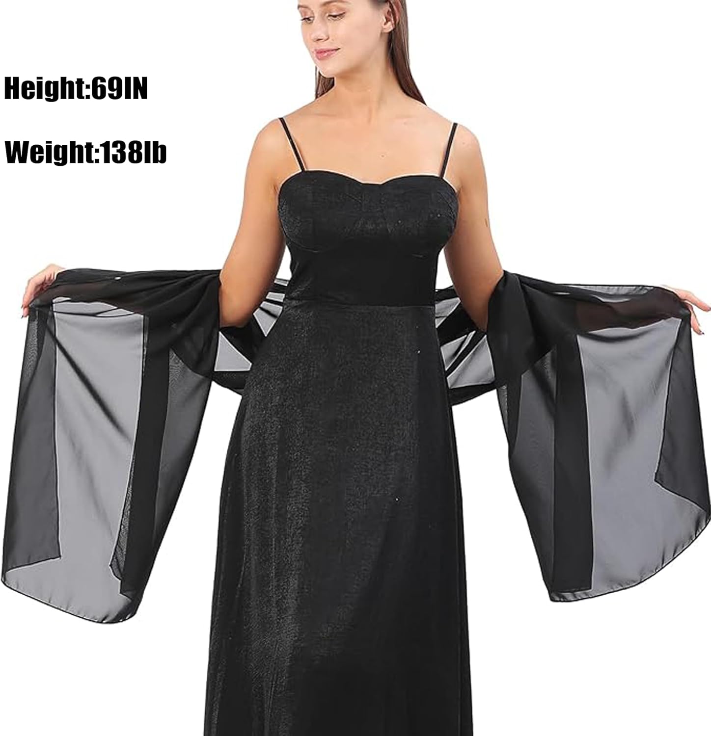 Ladiery Chiffon Shawl Wraps for Women Evening Dresses, Elegant Soft Sheer Shawls for formal dressy Bride Wedding - Image 5