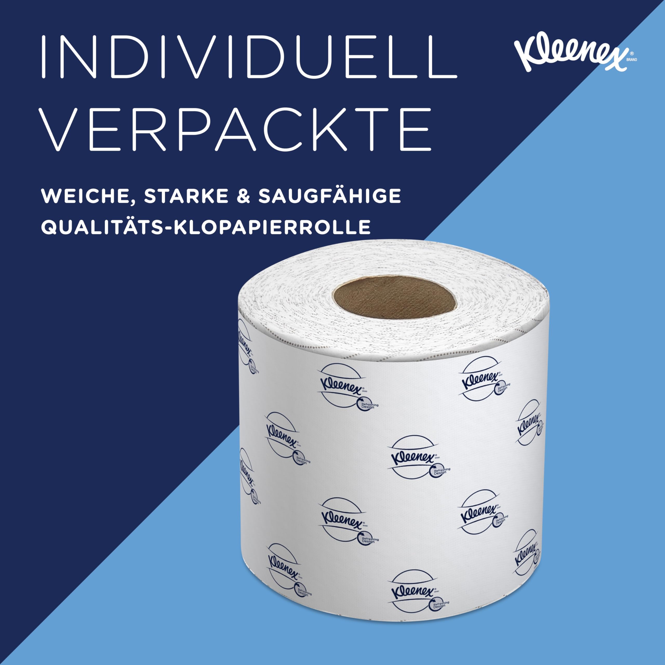 Kleenex 250 rolek papieru toaletowego 8438 – białe, 2-warstwowe, 96 x 250 (24 000 arkuszy)