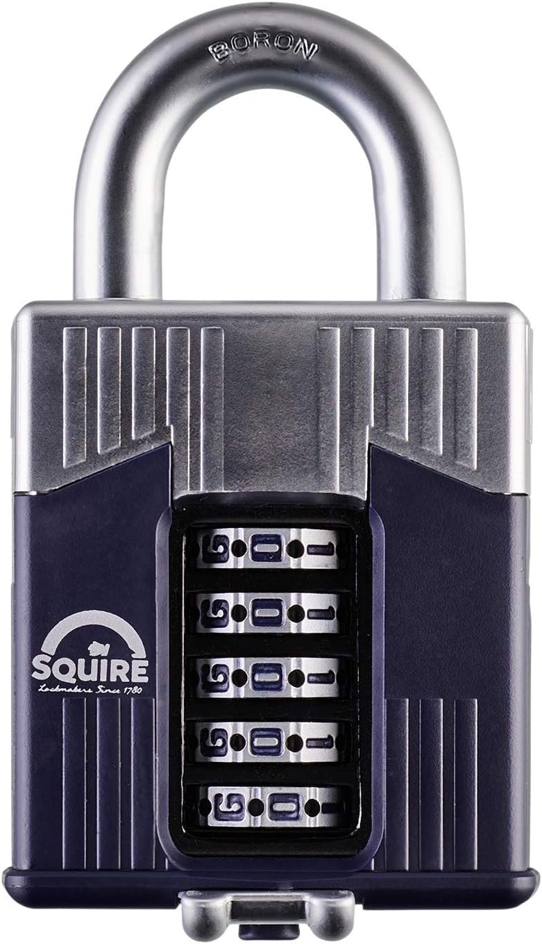 Henry Squire Warrior 5 Wheel Open Shackle Combination Padlock, 65 mm (Length)
