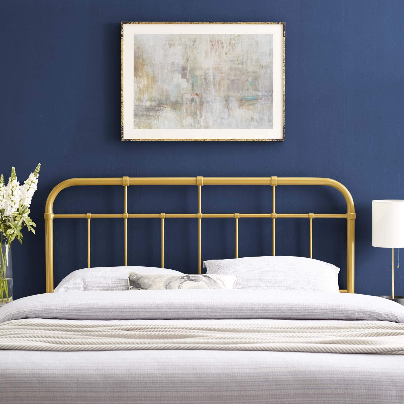 Amazon.com - Modway Alessia Modern Farmhouse Metal Headboard, Twin, Gold -