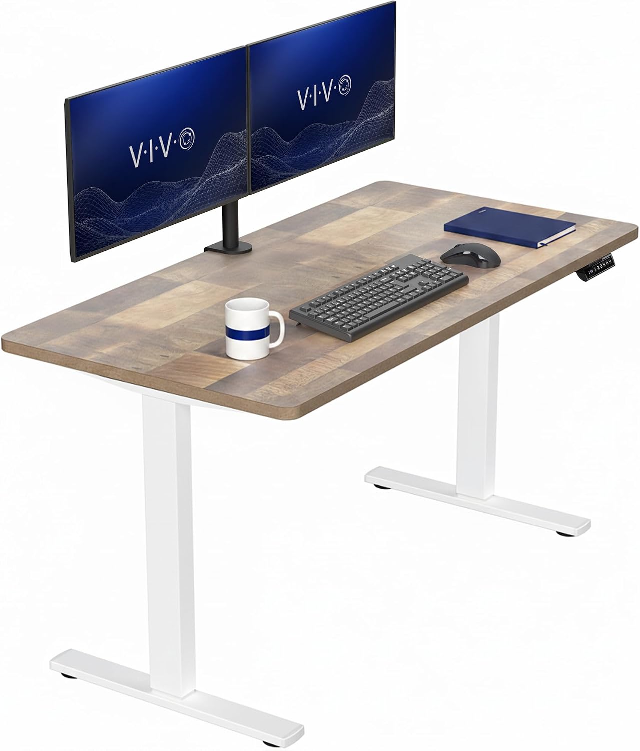 VIVO Reclaimed Wood 55 x 28 in Standing Desk, DESK-KIT-1W55P