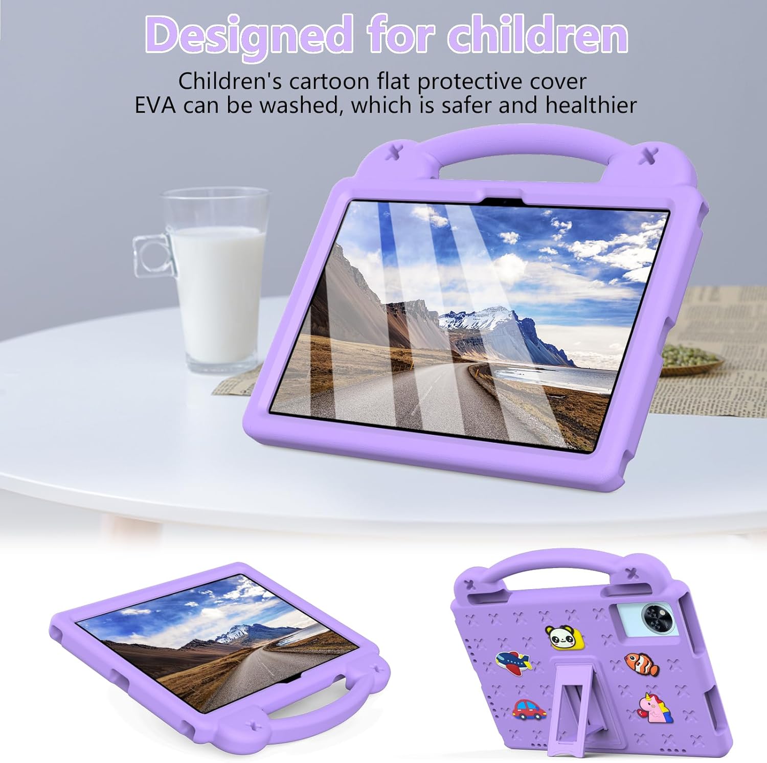 for Lenovo Idea Tab 11 inch Case 2025, Kids EVA Shockproof Cover for Lenovo Idea Tab 11'' Tablet Case, with Strap Stand Handle (Purple)