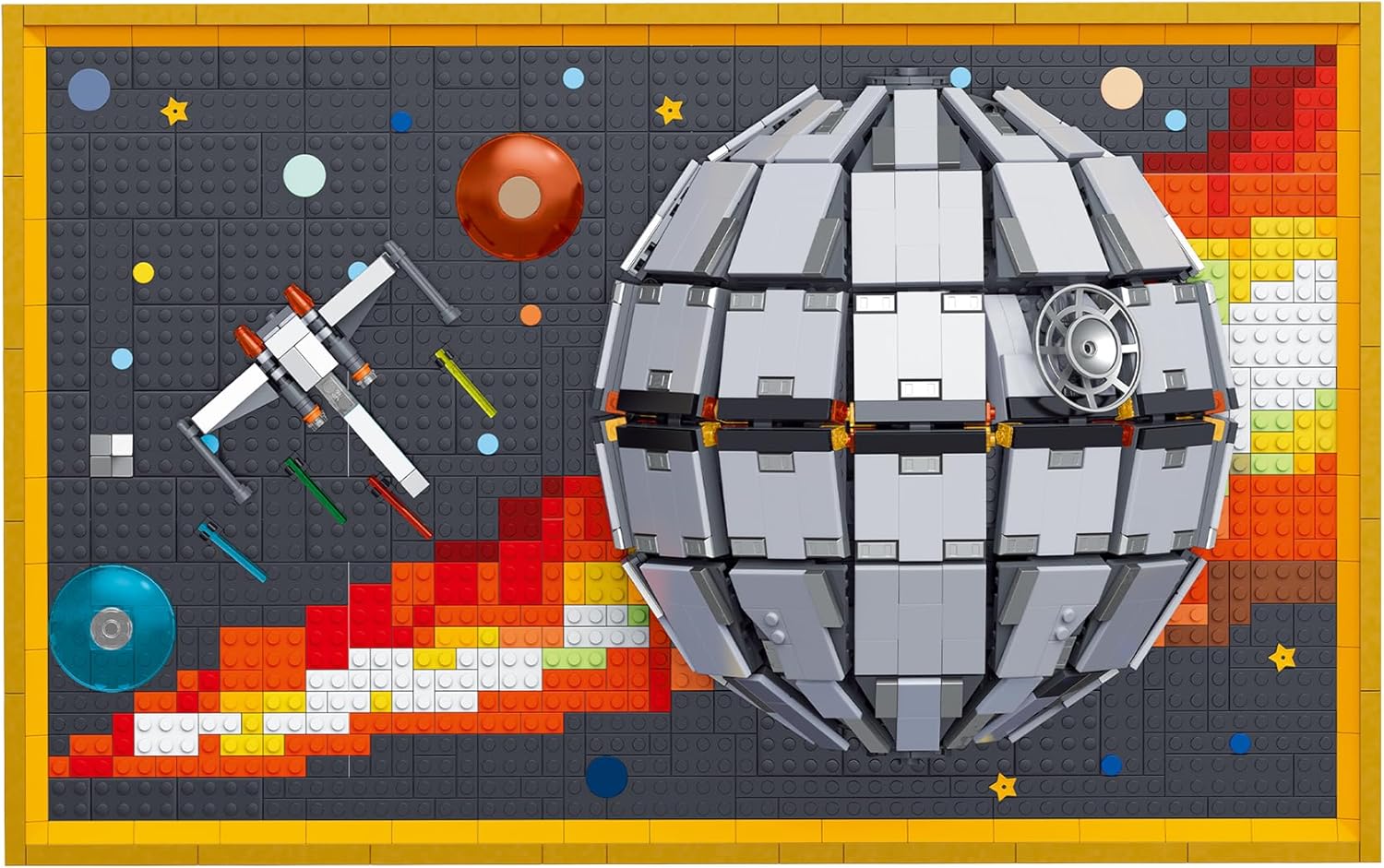 SZRUIZITEC 1566PCS The Death Star Mini Building Blocks Kit Wall Art(Oversized and Incompatible with Lego),Unique Oblivion Space 3D Decoration,Creative Display Collection Gift for 14+ Kids and Adults