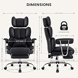 IWMH Chaise de Bureau Ergonomique avec Repose-Pieds et Soutien Lombaire - 4