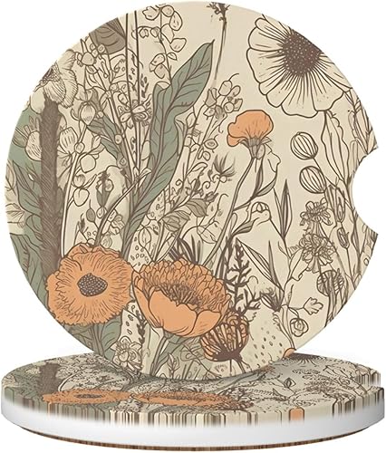 Miniatura 1 de Posavasos de automóvil para portavasos de automóvil, paquete de 2 unidades, de cerámica absorbente, antideslizante, accesorios universales para el