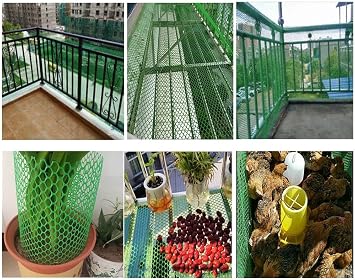 Chicken Wire Mesh Roll, Plastic Mesh Fencing Poultry Breeding Netting Garden Balcony Protection Safety Net (Color : Green Mesh 1.2cm, Size : 1x6m)