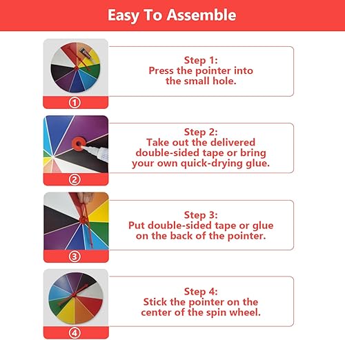Miniatura 4 de VALICLUD Paquete de 2 ruedas de premio para premios Ruleta Rueda de Fortuna Juego de 10 ranuras de color 7.47