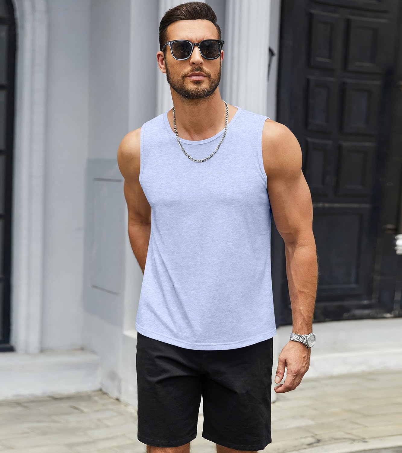 Men's 2 Pack Workout Tank Top Sleeveless Casual Running Gym Muscle Bodybuilding Casual Tees