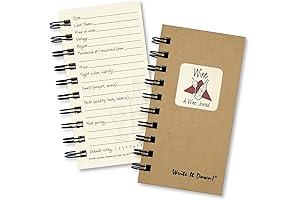 Journals Unlimited Write it Down Wine Journal, Kraft Hard Cover, Mini-Size 3”x5.5”, Made in USA