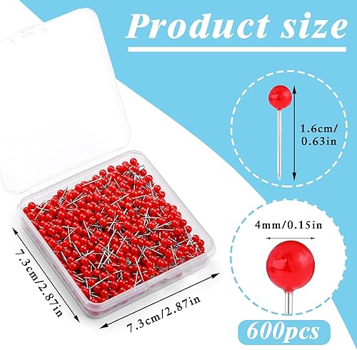 Miniatura 22 de 420 alfileres de costura rectos para tela, alfileres de acolchado de 0.63 pulgadas, pequeños alfileres de costura rectos con cabeza de bola