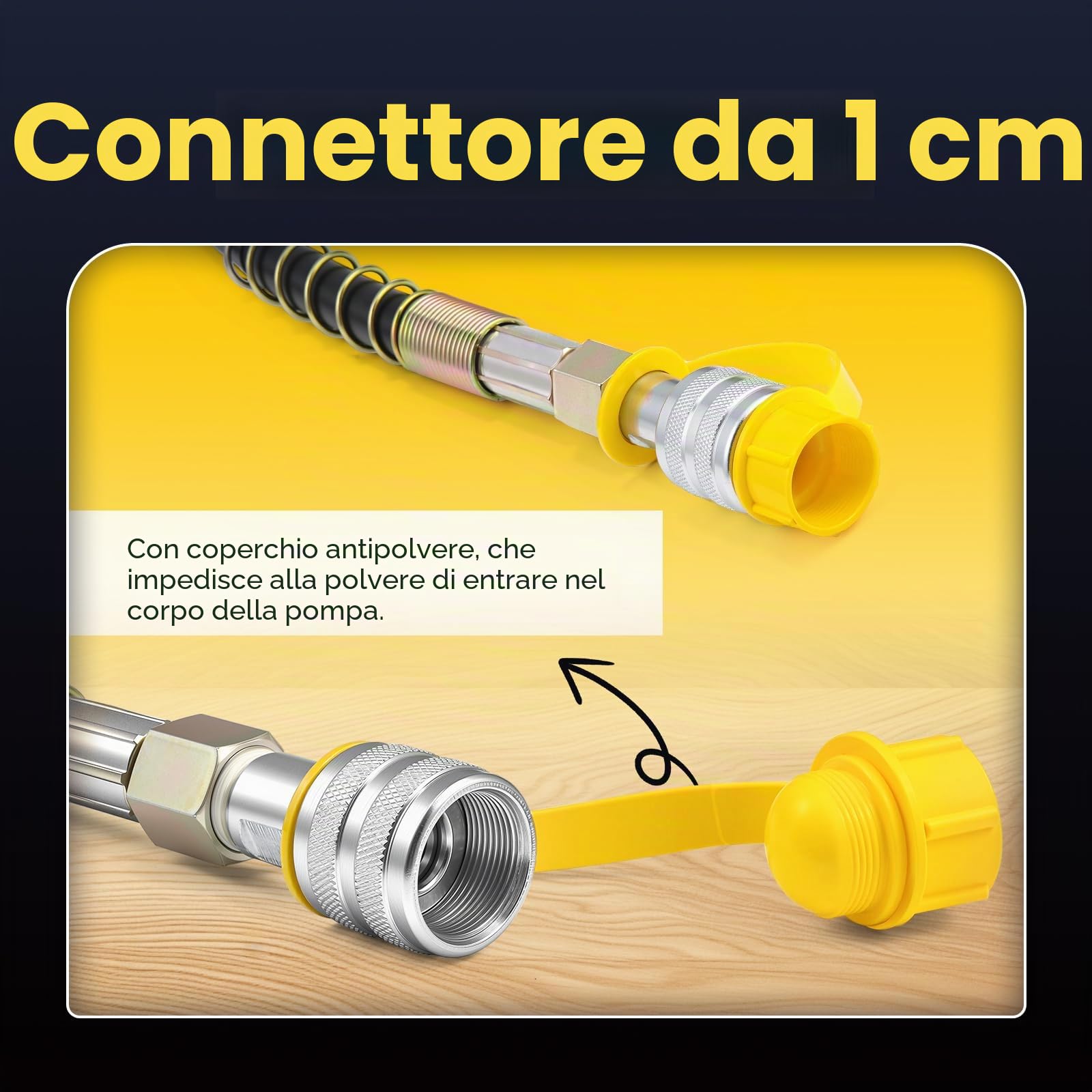 CGOLDENWALL CP-180 Pompa Idraulica Manuale, Alta Pressione 60kg/cm², Contenuto di Olio 400cc, con Lunghezza Tubo 0,8m, per Martinetti 10T/20T