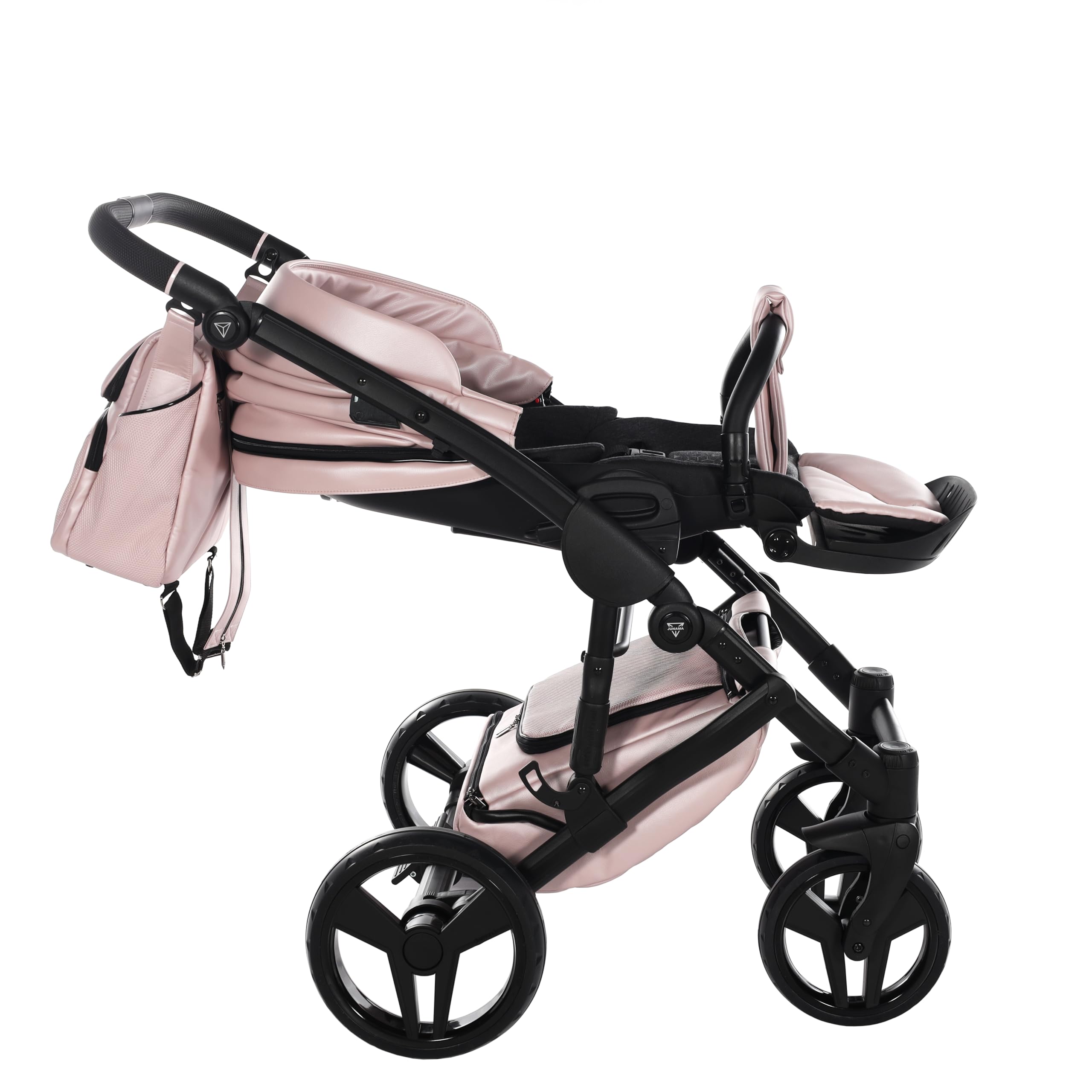 Junama Passeggino TRIO Diamond S Class 02 Rosa e Nero - 2in1 3in1 4in1 + ombrellino (4 in 1 con Base ISOFIX)