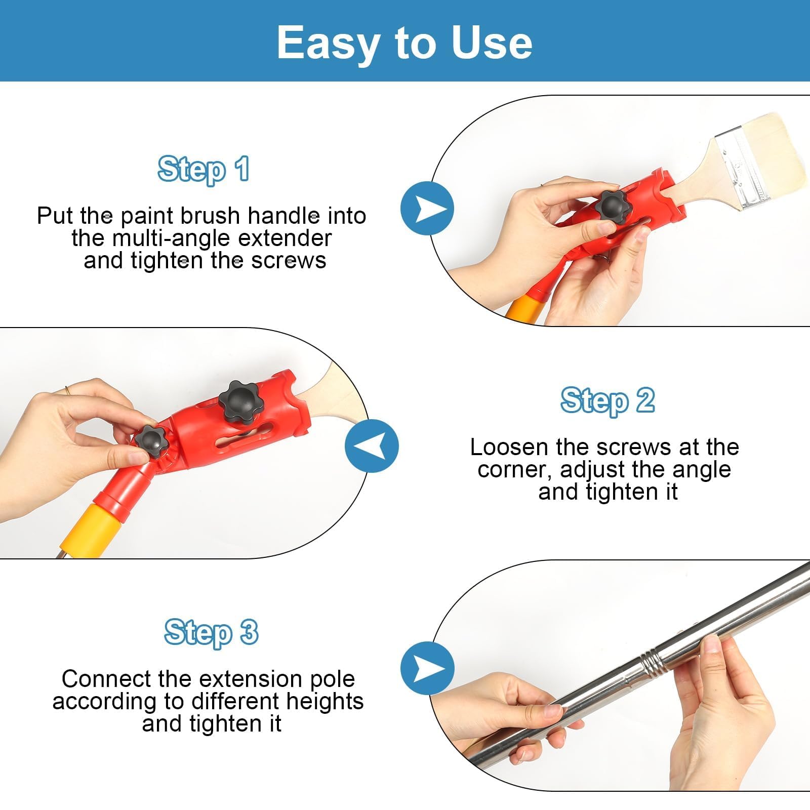 Astina Estensione Per Rullo E Pennello - Prolunga Telescopica Con Bloccaggio Per Pittura Soffitti E Pareti - Foto 3
