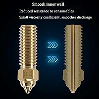 Vista 4 de Creality - Kit de 10 boquillas de latón K1, impresora 3D, 10 boquillas de alta velocidad de 0.016 in para K1, K1 Max, Ender 3 V3 KE, CR-10 SE, CR-M4